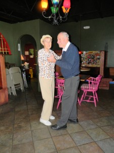 Evelyn and Charlie (90) dancing at the back of the Acton Jazz Cafe